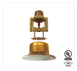 [HD284] Concealed Sprinkler, White Cover plate, K-5.6, Std. Response (68/57 Deg), Cat. HD 284 [UL &amp; FM Approved] - HD Fire